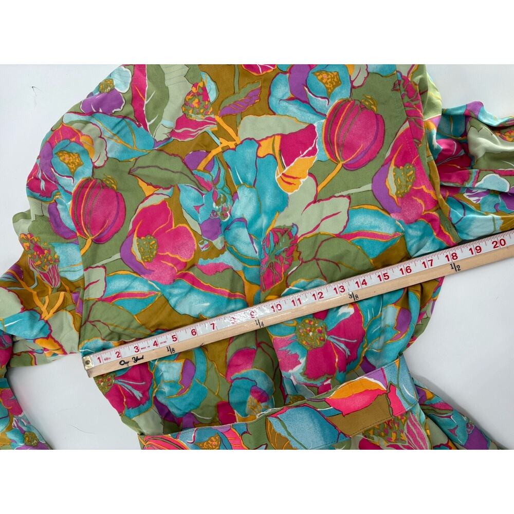 Mila Schon Vintage Dress Blazer Womens 42 / 48 Multicolor Floral Ruffles Layered - Picture 6 of 16